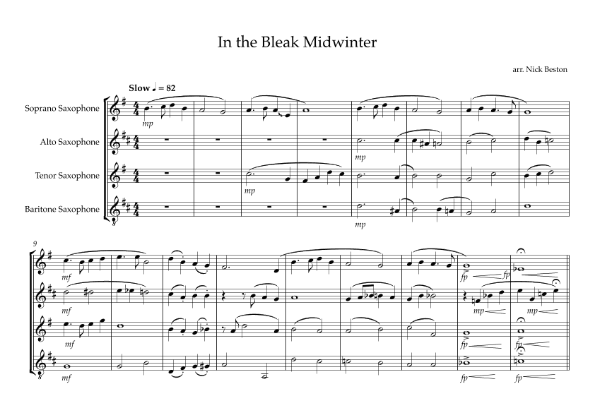 In The Bleak Midwinter (arr. Nick Beston)