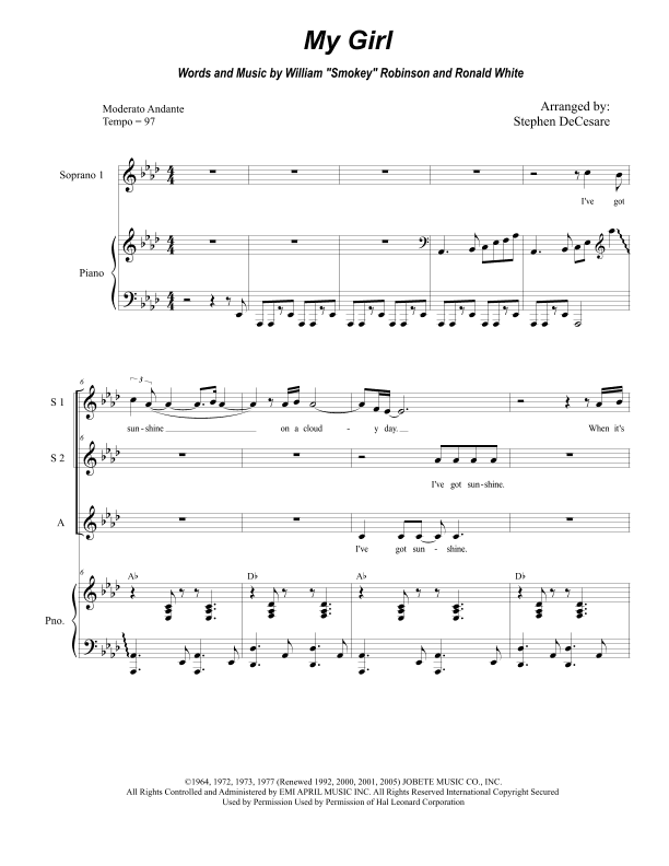 My Girl (arr. Stephen DeCesare)
