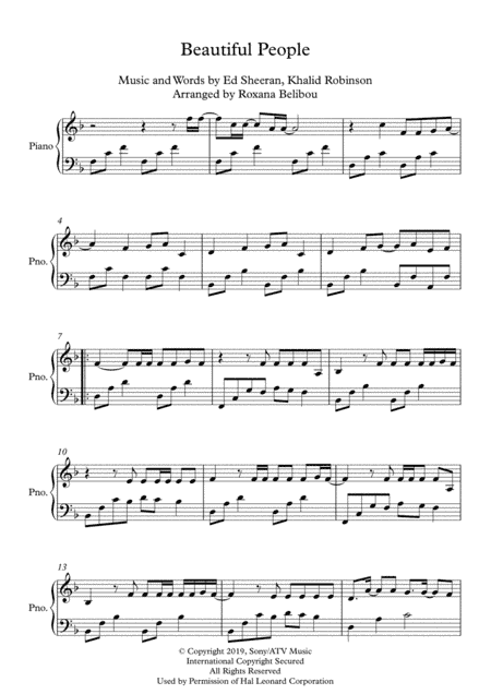 Beautiful People (arr. Roxana Belibou)