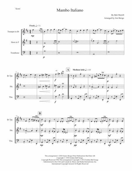 Mambo Italiano (arr. Jim Bicigo)