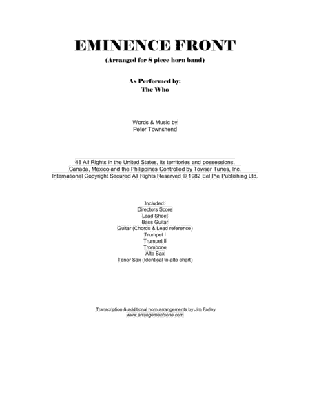 Eminence Front (arr. Jim Farley www.arrangementsone.com)