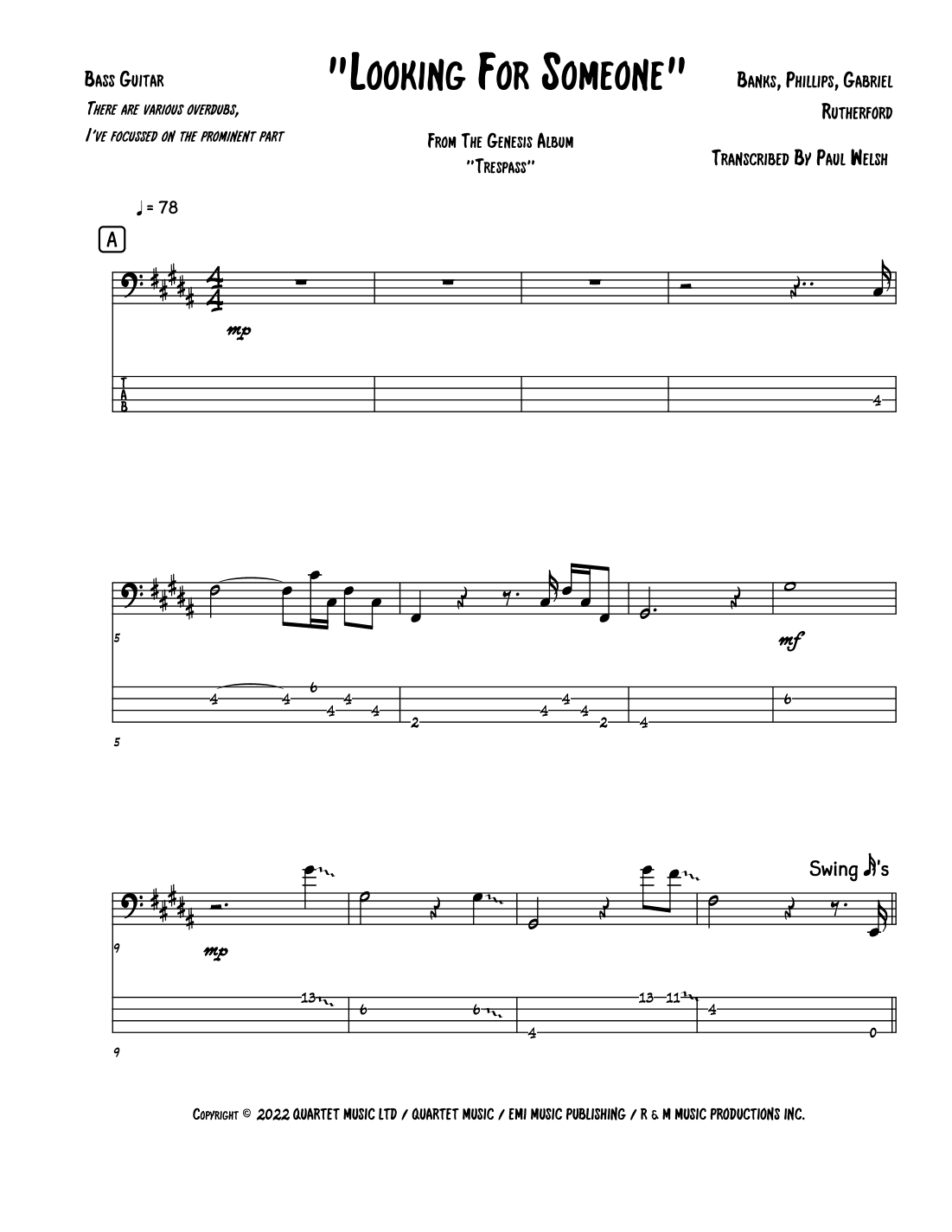 Looking For Someone (arr. P Welsh)
