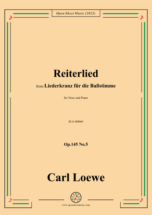 Loewe-Reiterlied,Op.145 No.5,in e minor (arr. OSM Press)