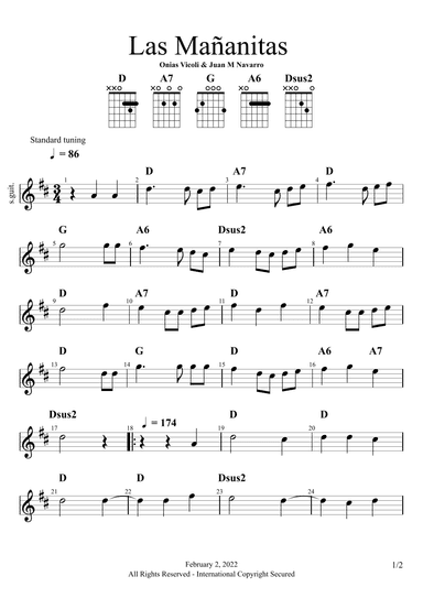 Las Mañanitas (D Major) (arr. Don Juan Media)