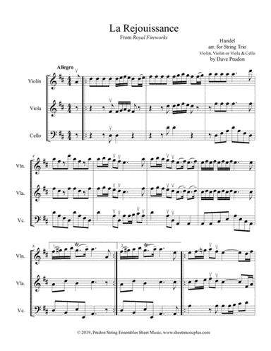 La Rejouissance for String Trio (arr. Dave Prudon)