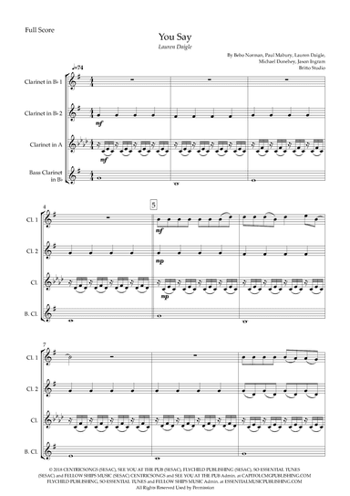 You Say (arr. Fabio Britto)