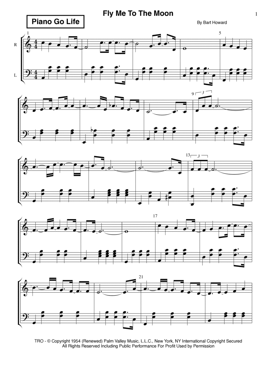 Fly Me To The Moon (in Other Words) (arr. Piano Go Life)