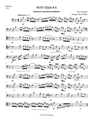 PETIT ESSAI #6 for Unaccompanied Bassoon