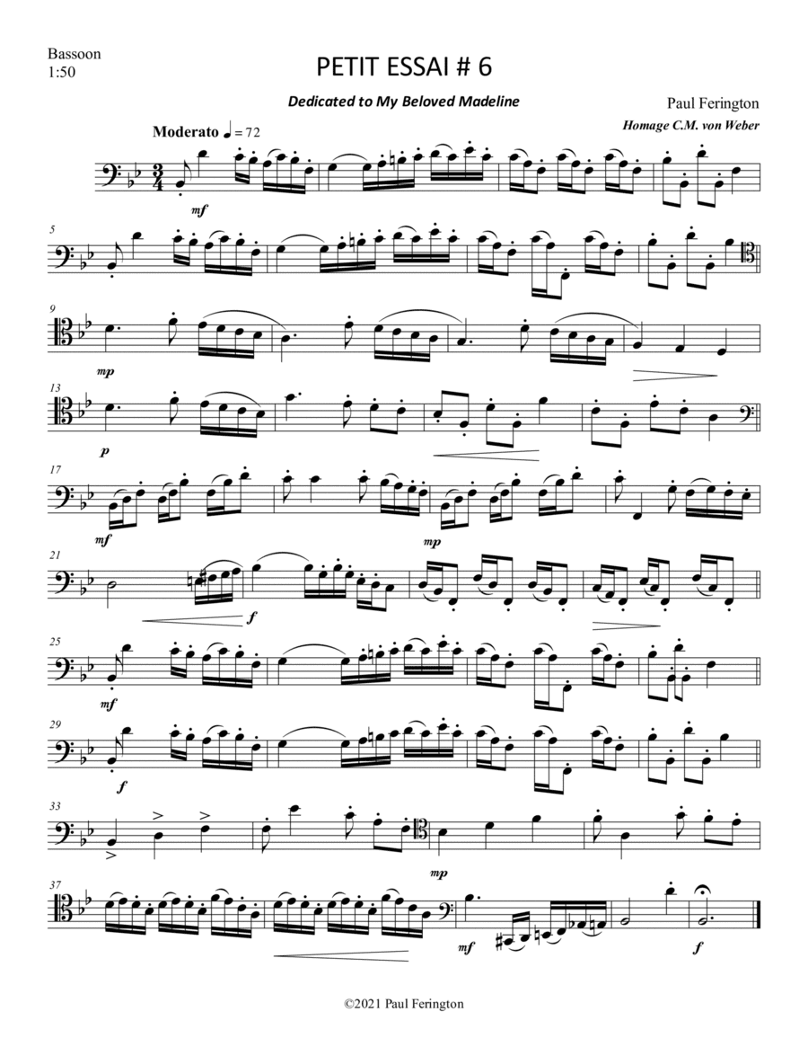 PETIT ESSAI #6 for Unaccompanied Bassoon