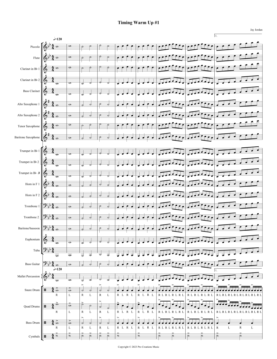 Timing Warm Up #1 for Band
