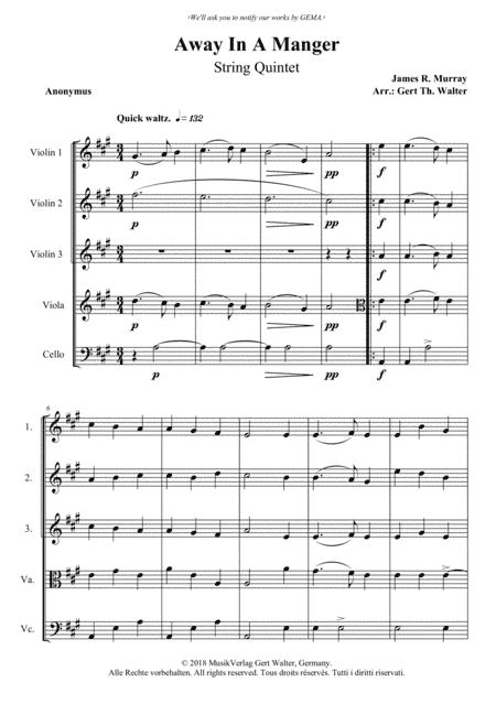 Away In A Manger (1st. version) (arr. Gert Th. Walter)