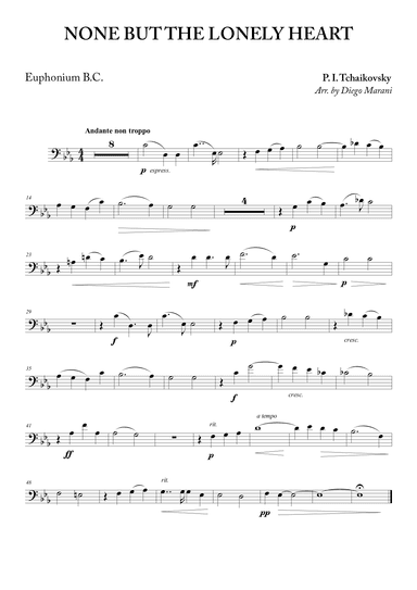 None but the Lonely Heart for Euphonium and Piano (arr. Diego Marani)