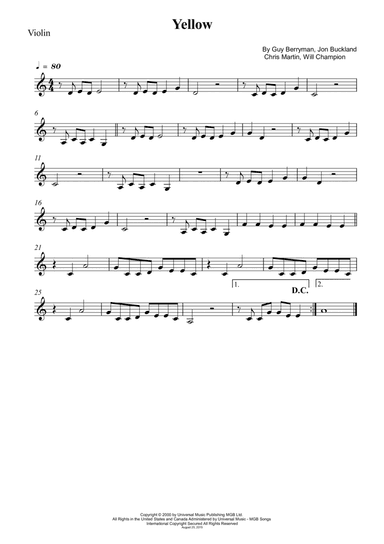 Yellow (arr. Wesley S. SIlva)