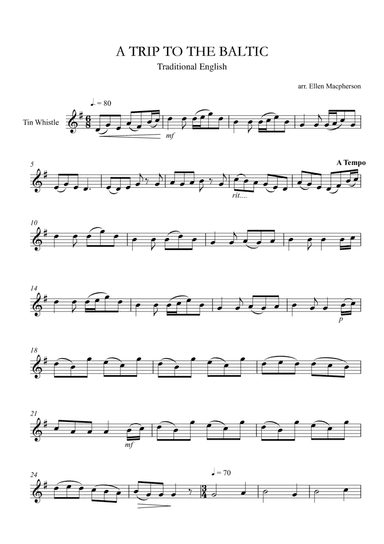 A TRIP TO THE BALTIC for Tin Whistle (arr. Ellen Macpherson)