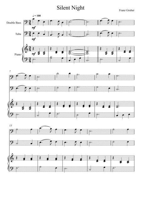 Franz Gruber - Silent Night (Double Bass and Tuba Duet) (arr. André Laitano)