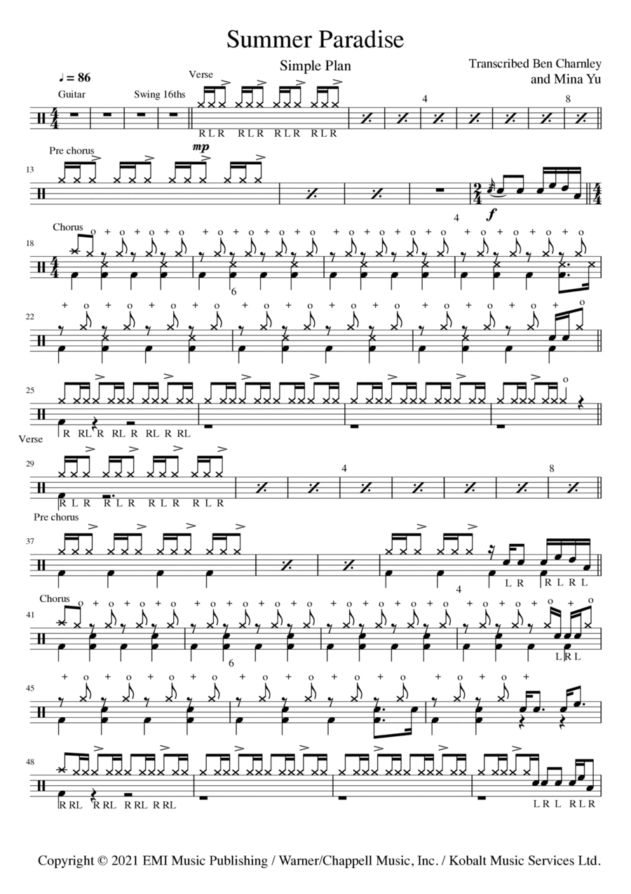 Summer Paradise (arr. Ben Charnley, Mina Yu)