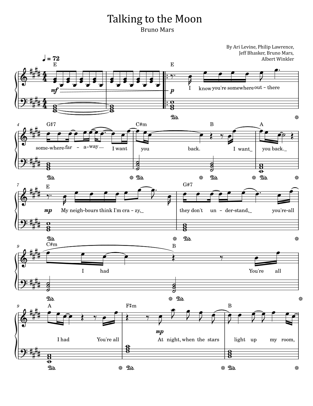 Talking To The Moon (arr. poon)