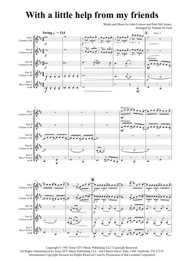 With A Little Help From My Friends (arr. Thomas Graf)