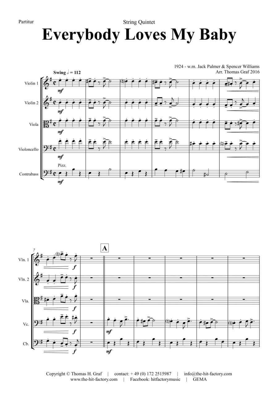 Everybody Loves My Baby - Jazz Classic - String Orchestra (arr. Thomas Graf)