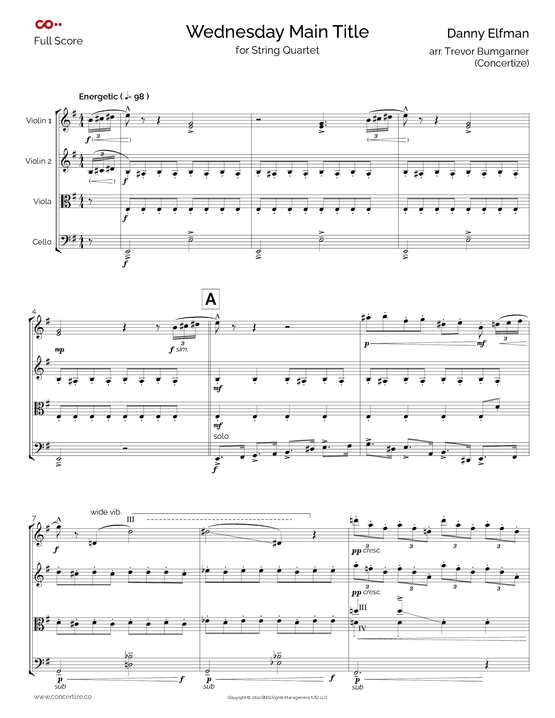 Wednesday Main Titles (arr. Concertize)