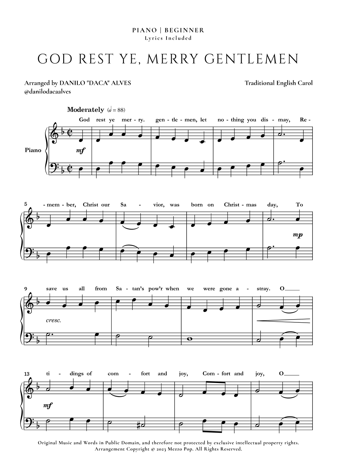 God Rest Ye Merry Gentlemen (arr. Danilo "Daca" Alves)