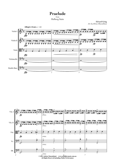 Praelude, from the Holberg Suite, by Edvard Grieg (arr. Adrian Mansukhani)