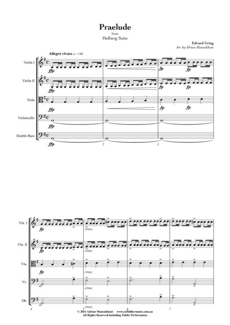 Praelude, from the Holberg Suite, by Edvard Grieg (arr. Adrian Mansukhani)