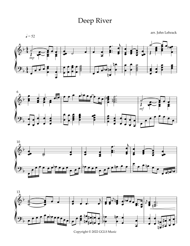 Deep River (arr. John Lehrack)