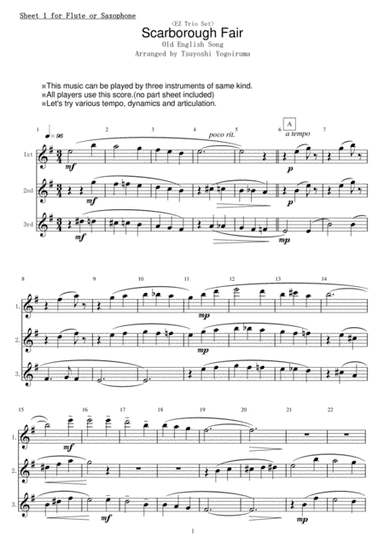 Scarborough Fair (arr. Tsuyoshi Yogoiruma)