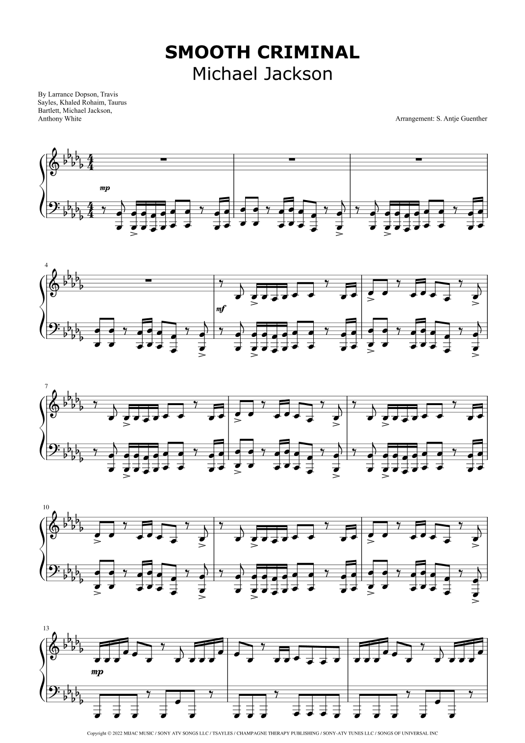 Bad Man (smooth Criminal) (arr. Antje Günther)