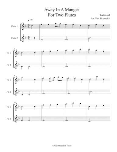 Away In A Manger For Two Flutes (arr. Neal Fitzpatrick)