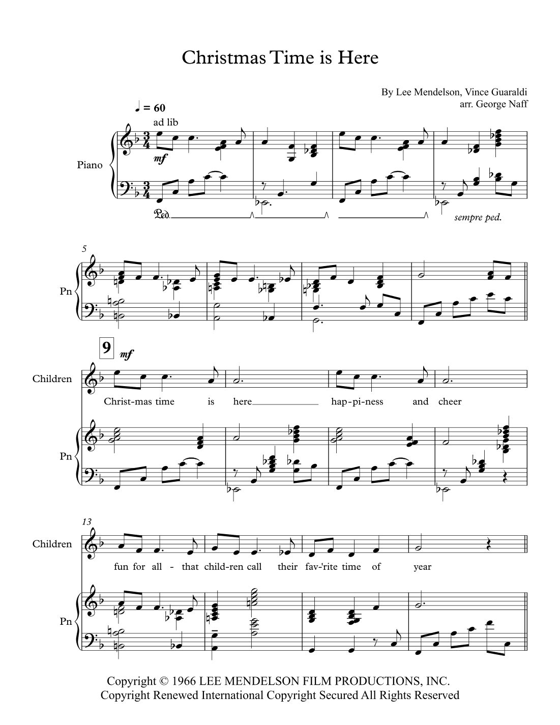 Christmas Time Is Here (arr. George Naff)