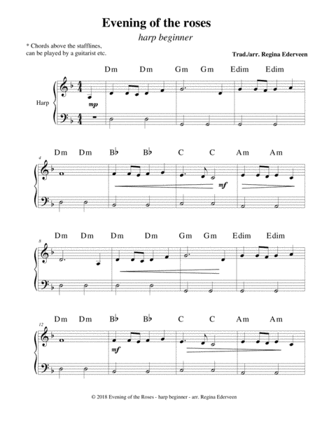 Evening of the Roses - harp beginner