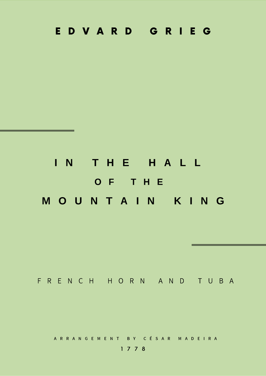 In The Hall Of The Mountain King - French Horn and Tuba (Full Score and Parts) (arr. César Madeira)