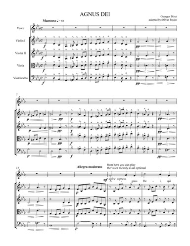 Agnus Dei by G. Bizet Soprano and string quartet (arr. Oliver Payán)