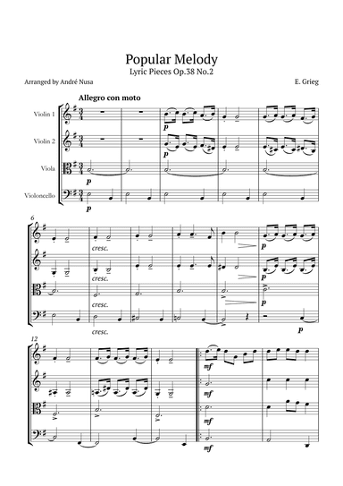 Lyric Pieces Op.38 No.2 (arr. André Nusa)