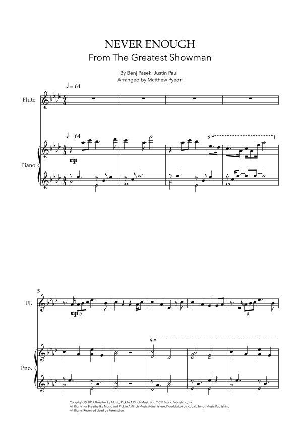 Never Enough (arr. Matthew pyeon)