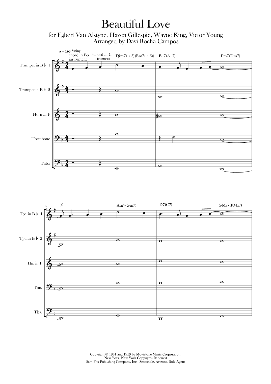 Beautiful Love (arr. Davi Rocha Campos)