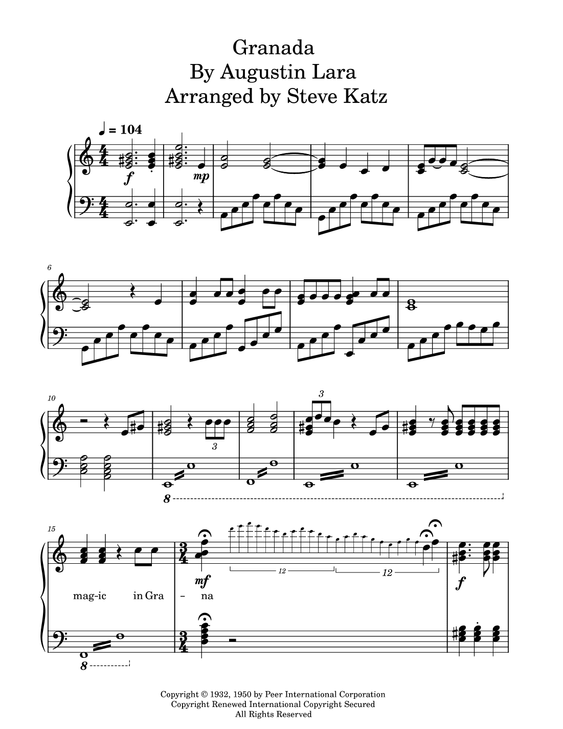 Granada (arr. Steve Katz)