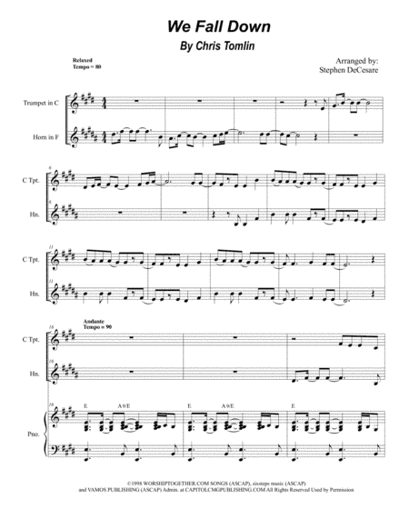 We Fall Down (arr. Stephen DeCesare)