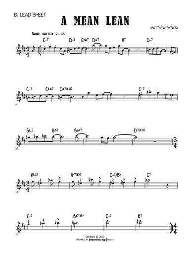 A Mean Lean (Bb Lead Sheet)