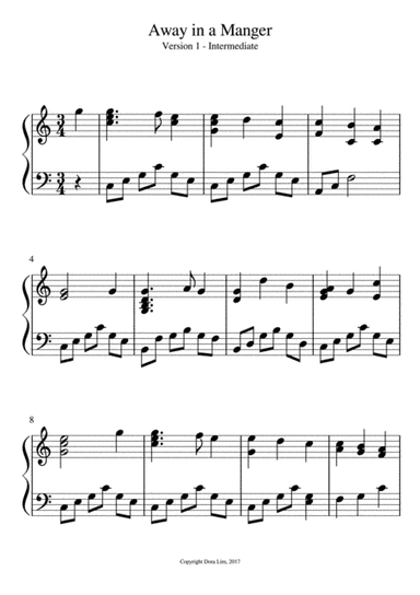Away in a Manger - Harp solo intermediate (Version 1) (arr. Dora Lim)