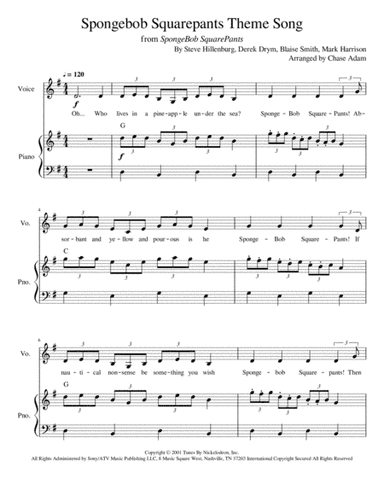 Spongebob Squarepants Theme Song (arr. Chase Adam)