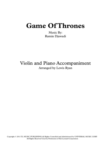 Game Of Thrones (arr. Lewis Ryan)