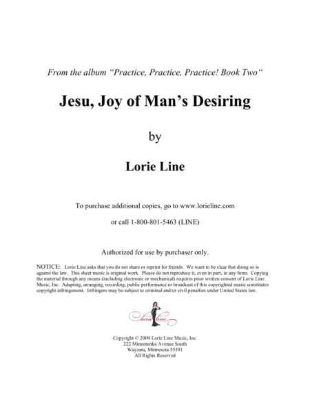 Jesu, Joy Of Man's Desiring (arr. Lorie Line)