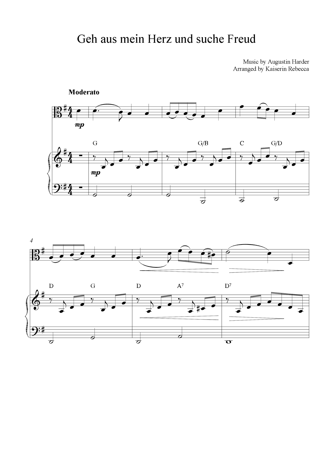 Geh aus mein Herz und suche Freud (arr. Kaiserin Rebecca)
