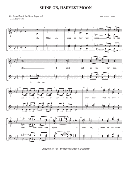 SHINE ON HARVEST MOON (arr. Walter Latzko)