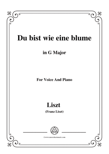 Liszt-Du bist wie eine blume in G Major,for Voice and Piano (arr. MSM)