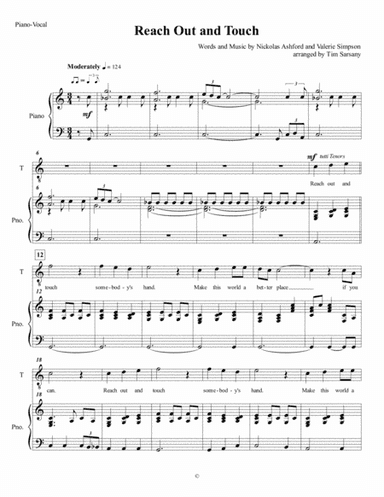 Reach Out And Touch (Somebody's Hand) (arr. Tim Sarsany)