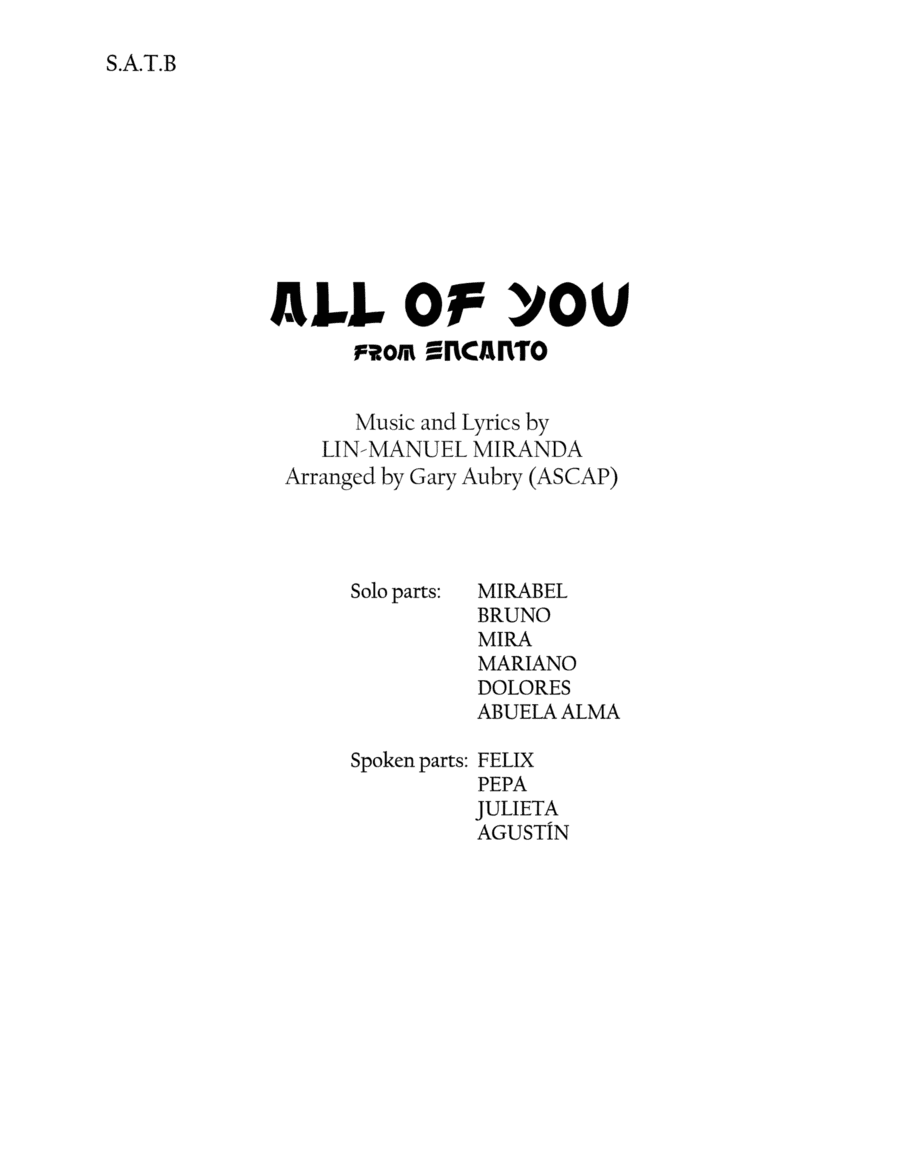 All Of You (arr. Gary Aubry (ASCAP))